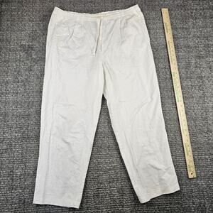 Cambridge Dry Goods Co Mens Large 60% Linen 40% Cotton Blend Pants Cream/White